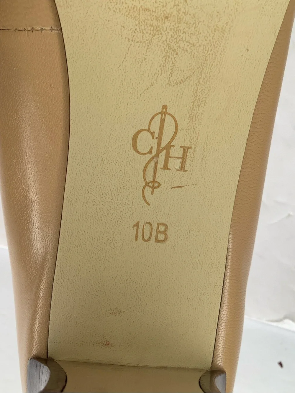 Cole Haan Beige Leather Stacked Heel Women’s Pumps Sz 10B Business Quiet Luxury